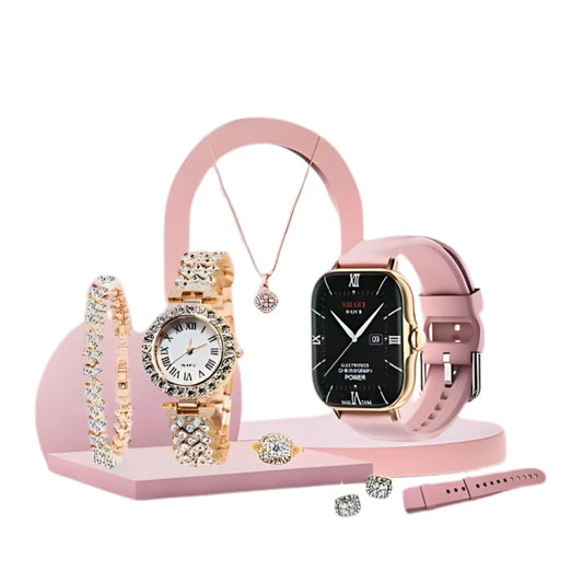 A58 Plus 6-in-1 Smartwatch for Women, Perfect Gift Pink