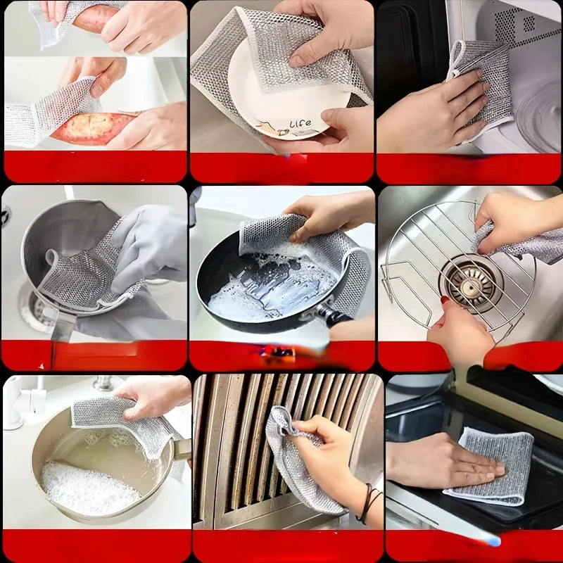 Disposable Food Cover 100Pcs + Metal Dishwashing Rug Combo Deal