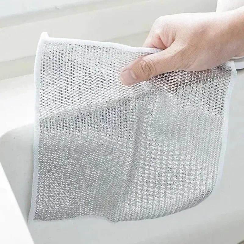 Disposable Food Cover 100Pcs + Metal Dishwashing Rug Combo Deal