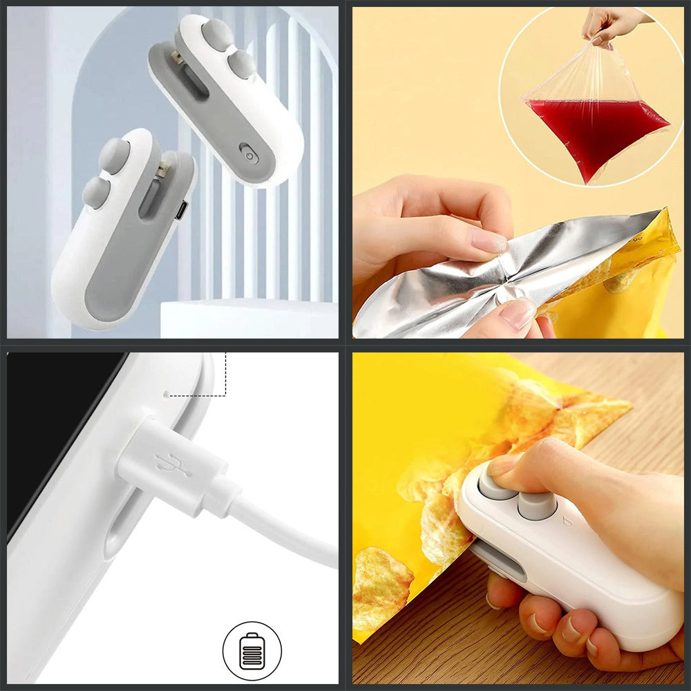 USB Mini Heat Sealer 2-in-1 Food & Snack Bag Sealing Machine