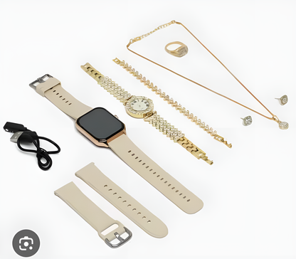 A58 Plus 6-in-1 Smartwatch for Women, Perfect Gift Pink