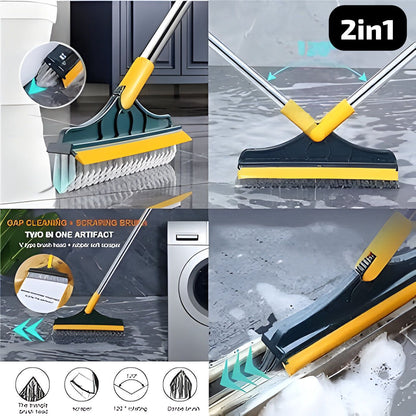 120° Rotatable Floor Brush Bathroom Tile Window Scrubber 2-in-1