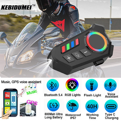 Motorcycle Helmet Bluetooth 5.3 Headset – Waterproof Noise Reduction Headphones