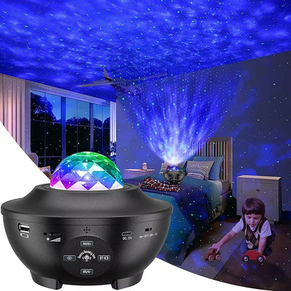 USB Starry Sky Projector Night Lamp with Bluetooth Speaker