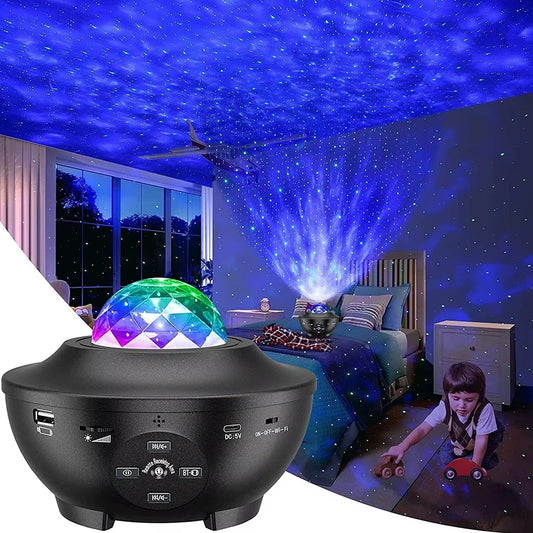 USB Starry Sky Projector Night Lamp with Bluetooth Speaker