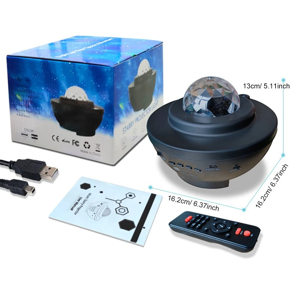 USB Starry Sky Projector Night Lamp with Bluetooth Speaker