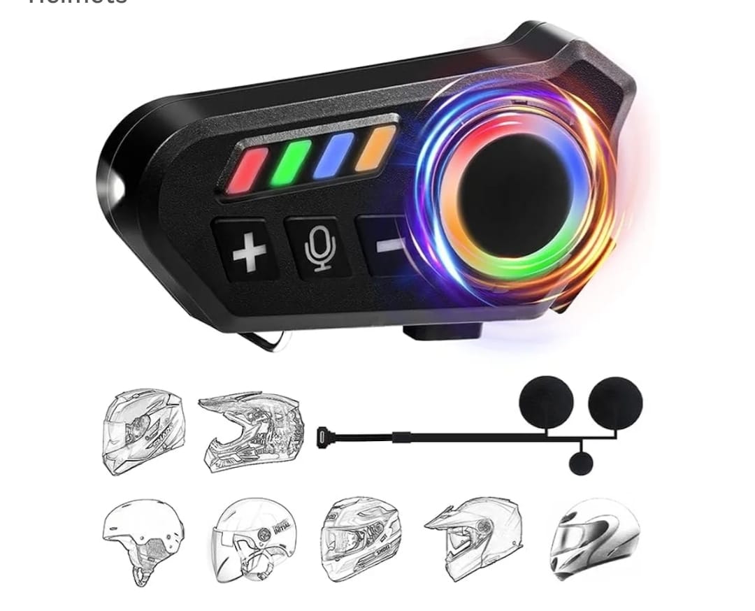 Motorcycle Helmet Bluetooth 5.3 Headset – Waterproof Noise Reduction Headphones