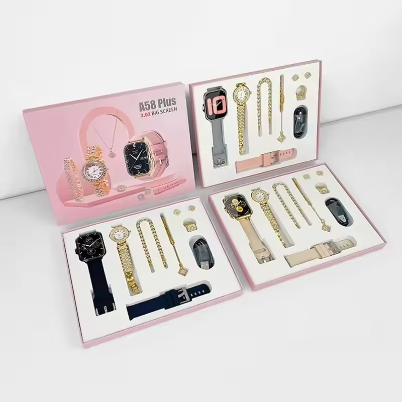 A58 Plus 6-in-1 Smartwatch for Women, Perfect Gift Pink