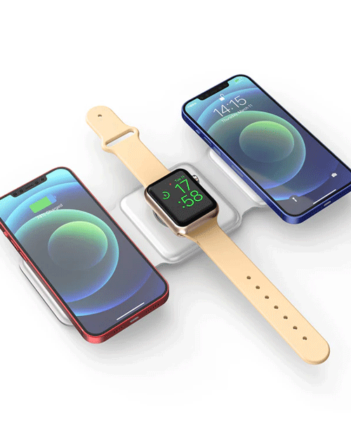 3-in-1 Magnetic Foldable Wireless Charger Station for iPhone AirPods Watch