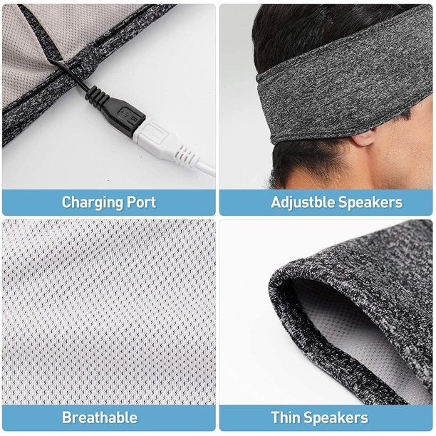 Wireless Bluetooth Sleep Headband – Sports Music Headphones With Built-in Mic