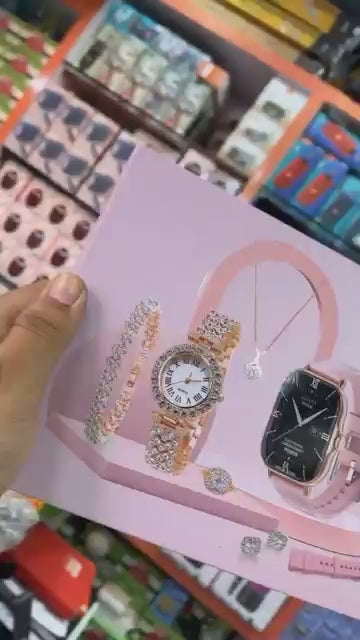 A58 Plus 6-in-1 Smartwatch for Women, Perfect Gift Pink