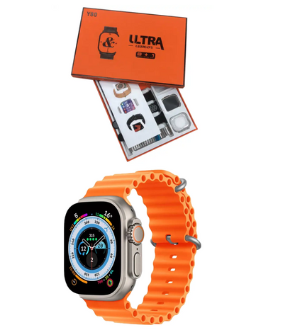 Y80 Ultra Smart Watch Bundle – 8 Straps, 49MM Display